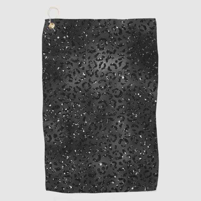 Serviette De Golf Cheetah noir léopard peau Imprimer Motif animal (Devant)