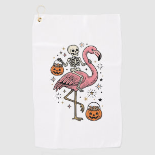 Serviette De Golf Chemise de bonbons d'Halloween de flamant rose che
