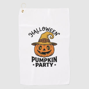 Serviette De Golf Chemise de citrouille d'Halloween Chapeau de sorci