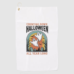 Serviette De Golf Chemise de compte à rebours d'Halloween Graphique