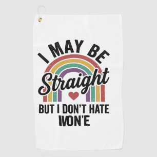 Serviette De Golf Chemise de fierté arc-en-ciel Straight But Kind vi