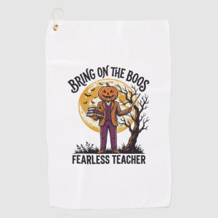 Serviette De Golf Chemise de professeur Halloween Gravure vintage Ci