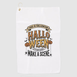 Serviette De Golf Chemise de scène Halloween Gravure vintage Citroui