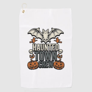 Serviette De Golf Chemise de ville hantée Vintage Halloween Chauve-s