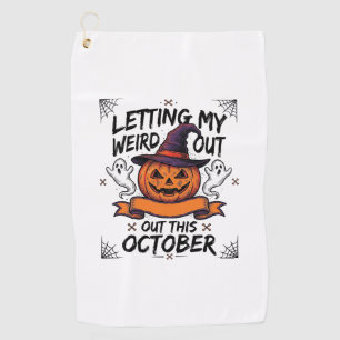 Serviette De Golf Chemise drôle d'Halloween avec des fantômes de cit