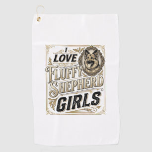 Serviette De Golf Chemise Fille Berger Allemand Gravure Vintage Chie