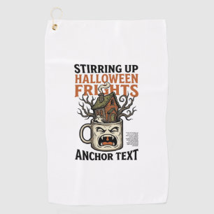 Serviette De Golf Chemise graphique de mug hanté Halloween Café effr