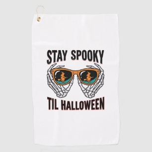 Serviette De Golf Chemise Halloween squelette avec lunettes de sorci