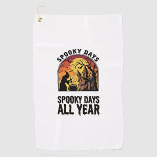 Serviette De Golf Chemise Halloween Vintage Maison de Sorcière Lune