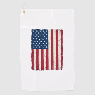 Serviette De Golf Chemise vectorielle du drapeau américain en détres