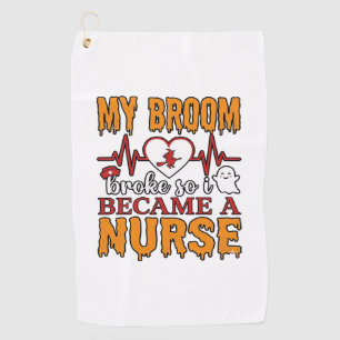 Serviette De Golf Chemise vintage drôle d'infirmière Halloween Mon b