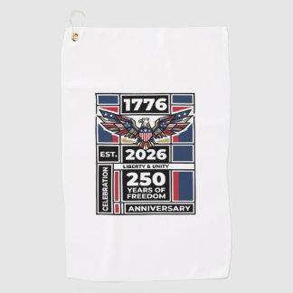 Serviette De Golf Chemise Vintage Eagle 1776 2026 Typographie Patrio