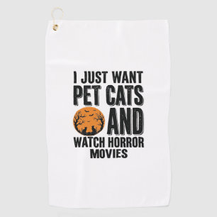 Serviette De Golf Chemises Halloween Vintage Films d'Horreur Chats d