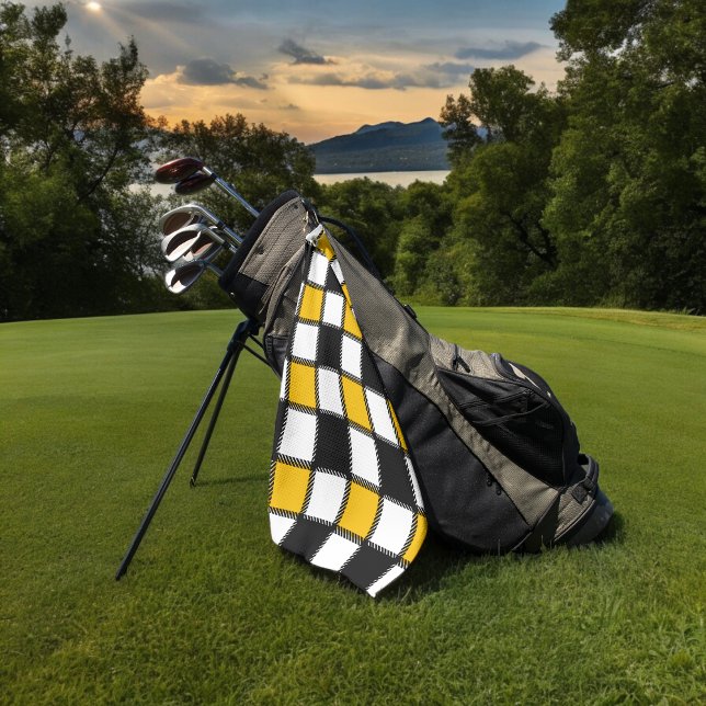 Serviette De Golf Chèques monochromes jaunes (kitchen towel)