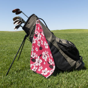 SERVIETTE DE GOLF CHERRY BLOSSOM - SAKURA (ROUGE)