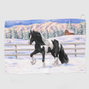Serviette De Golf Cheval d'attelage de la bandelette tzigane noire d