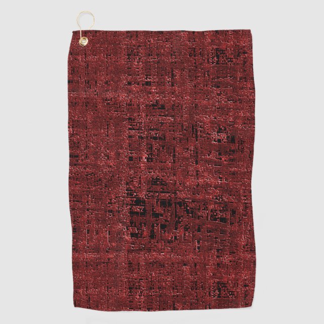 Serviette De Golf Chevauchement de petits carrés rouges peints (Devant)