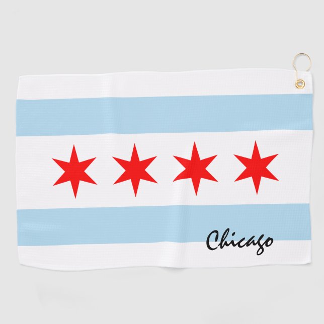 Serviette De Golf Chicago Flag & Illinois State États-Unis fans de g (Horizontal)