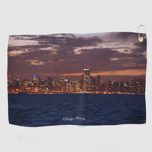 serviette de golf Chicago Skyline (Horizontal)