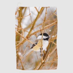 Serviette De Golf Chickadee au plafond noir - Photo originale