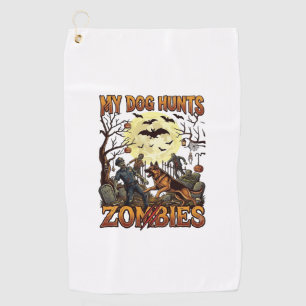 Serviette De Golf Chien chasse les zombies Halloween Berger allemand