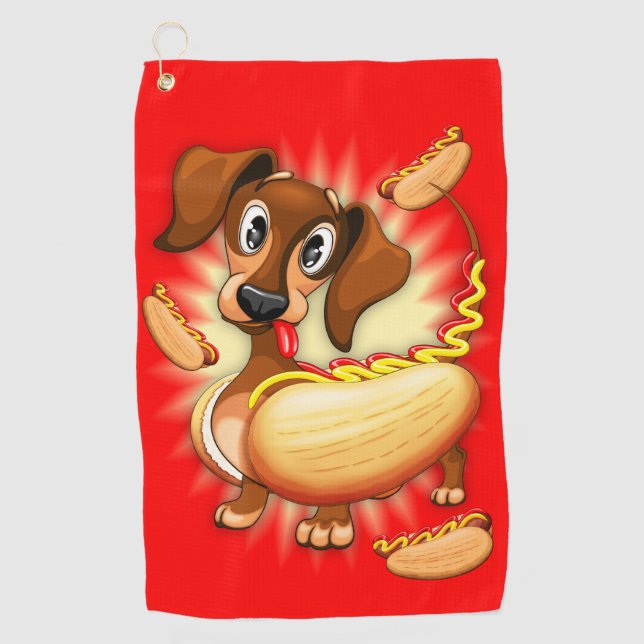 Serviette De Golf Chien chaud Dachshund (Devant)