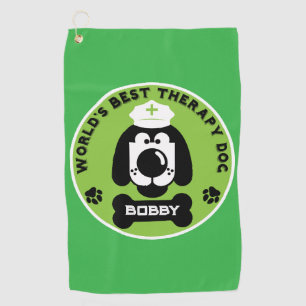 Serviette De Golf Chien d'aide thérapeutique du monde