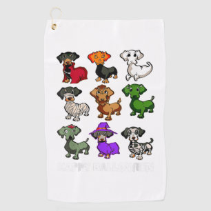Serviette De Golf Chiens Dachshund Halloween Happy Halloween