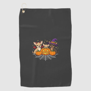 Serviette De Golf Chihuahua Halloween Citrouille Sorcière Chien Desi
