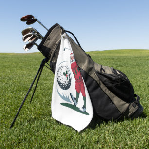 Serviette De Golf Chirstmas Imaginaire Golf Jouer Père Noël