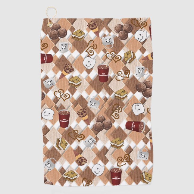 Serviette De Golf Chocolat chaud Marshmallow Golf Towne (Devant)