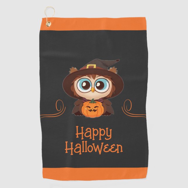 Serviette De Golf Chouette/Automne/Automne/Halloween/citrouille (Devant)