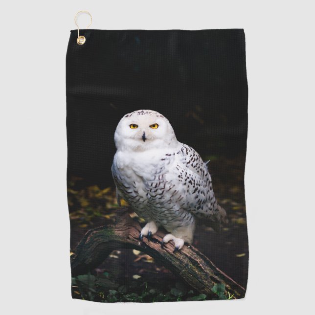 Serviette De Golf Chouette hivernale majestueuse (Devant)