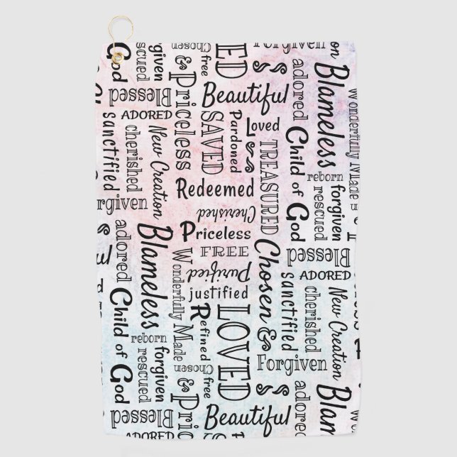 Serviette De Golf Chrétien Chrétien Paroles D'Affirmation (Devant)