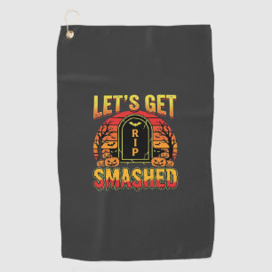 Serviette De Golf Cimetière de citrouilles Halloween dévasté