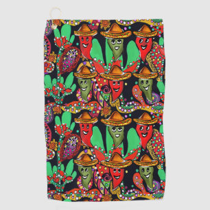 Serviette De Golf Cinco de Mayo Peppers