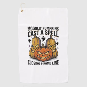 Serviette De Golf Citation de citrouille d'Halloween Jack O Lantern 