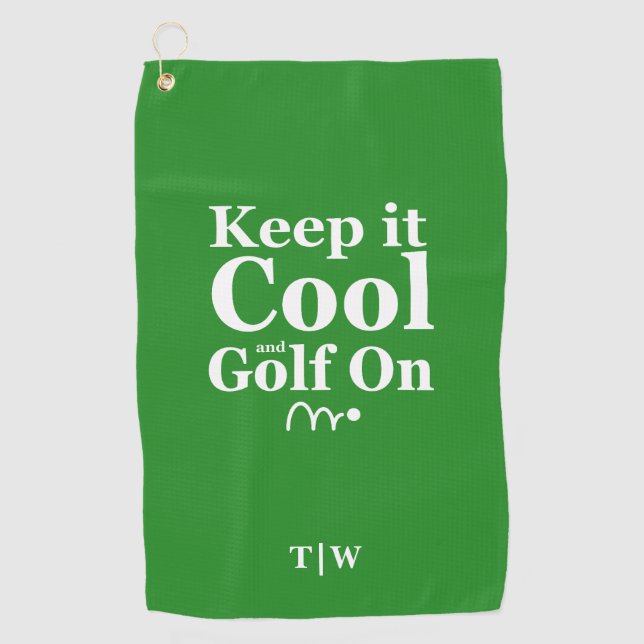 Serviette De Golf Citation De Golf Drôle Gardez-Le Cool Et Golf Sur  (Devant)