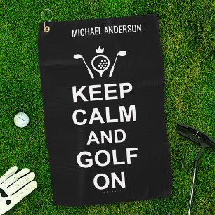 Serviette De Golf Citation de golf Gardez le calme et le golf sur le