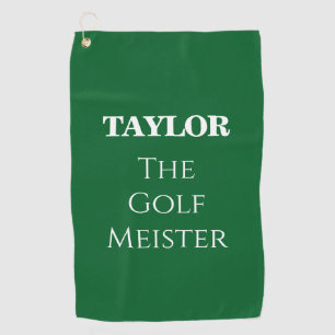 Serviette De Golf Citation de Golf Meister drôle personnalisée Vert