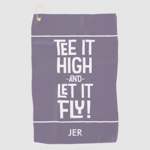 Serviette De Golf Citation de golfeur drôle personnalisée violet