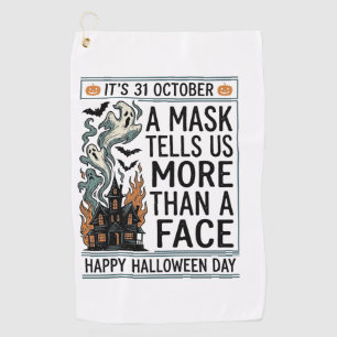 Serviette De Golf Citation de Masque Halloween Vintage Vector Design