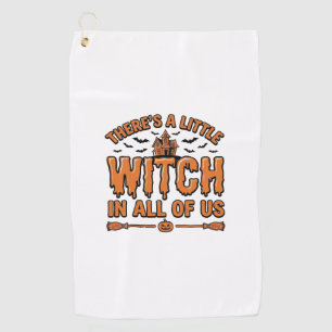 Serviette De Golf Citation de sorcière d'Halloween Design vectoriel