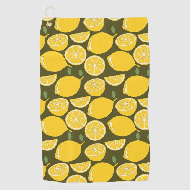 Serviette De Golf Citron Jaune Moderne Amusant mignon (Devant)