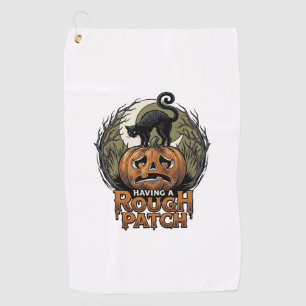 Serviette De Golf Citrouille d'Halloween Chat Tache Brute Gravure Vi