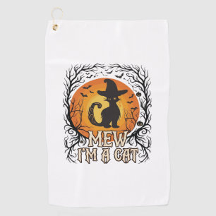 Serviette De Golf Citrouille d'Halloween ensorcelée silhouette de fa
