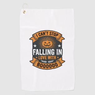 Serviette De Golf Citrouille d'Halloween tombant amoureuse Chemise v