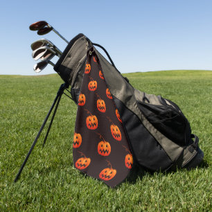 Serviette De Golf Citrouilles d'Halloween, Citrouilles Orange Farce 
