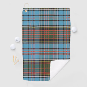Serviette De Golf Clan Anderson Plaid Tartan Turquoise Brown Check