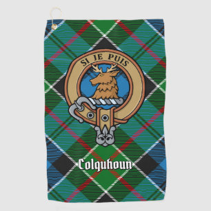 Serviette De Golf Clan Colquhoun Crest sur Tartan